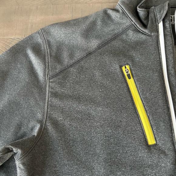 Bermuda Sands Men’s Gray Quarter-Zip Jacket w/ Yellow Accent Tempe, AZ size S - Picture 4 of 6